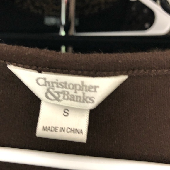 Christopher & Banks Top pullover Embroidered wooden bead work Washable Sleeves S - Picture 6 of 8